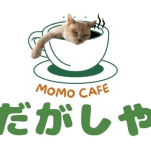 駄菓子屋モモカフェのロゴ